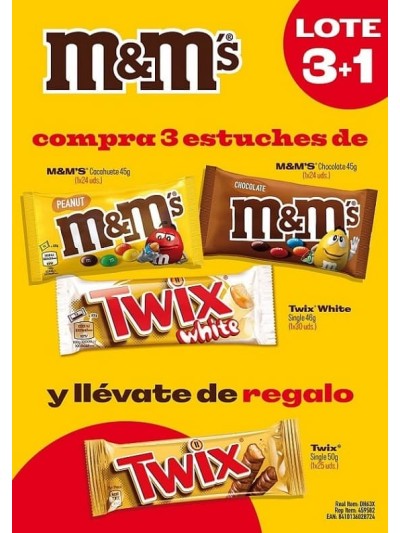 LOTE CHOCO 3 + 1 (TWIX Y...