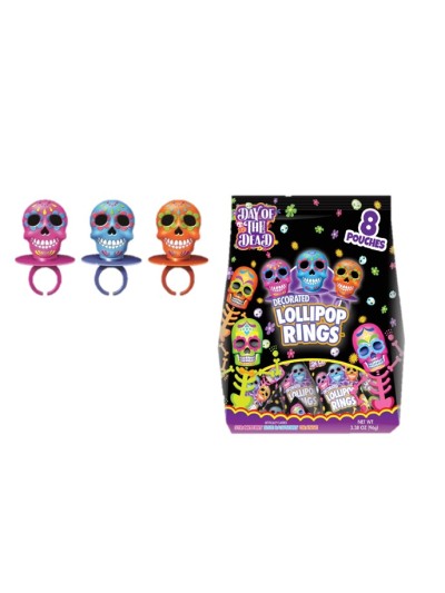 SWEET SKULL LOLLIPOP RING 12UN