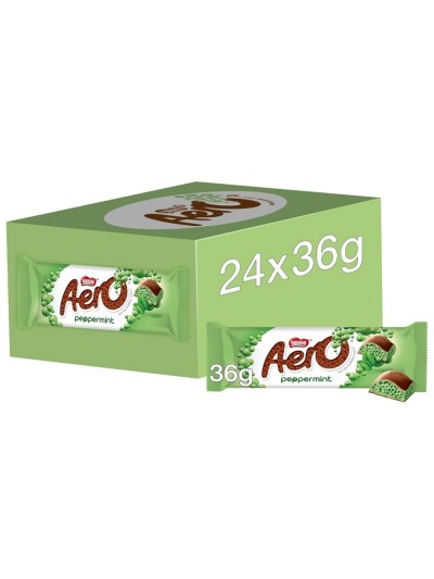 AERO BAR PEPPERMINT 24X36G