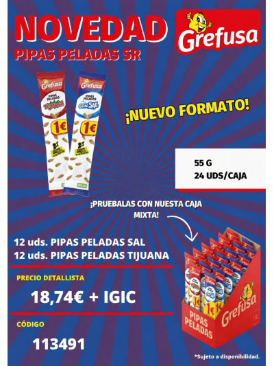 MIXTA PIPAS PELADAS 55G...